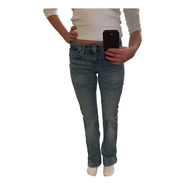 Blå straight jeans