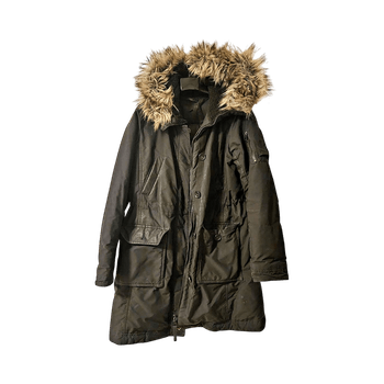 Uniqlo Musta talvitakki karvakauluksella