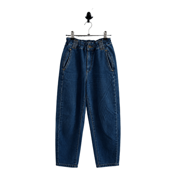Blue denim paperbag jeans