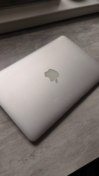 Silver Apple laptop