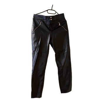 Black faux leather trousers