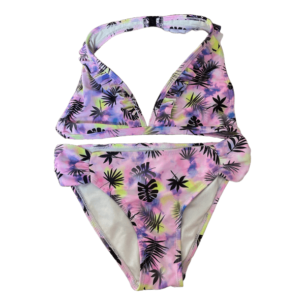 Tropical print bikini set