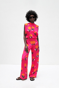 Pink Printed Jumpsuit