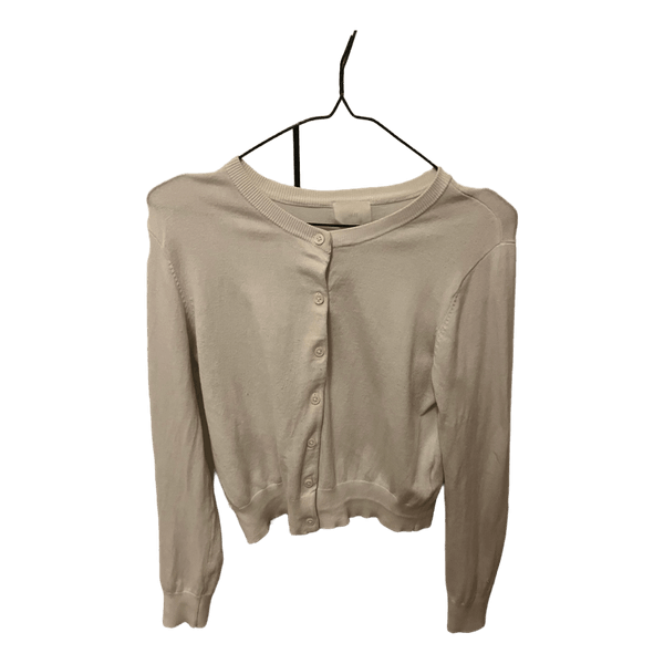 Hvid langærmet cardigan