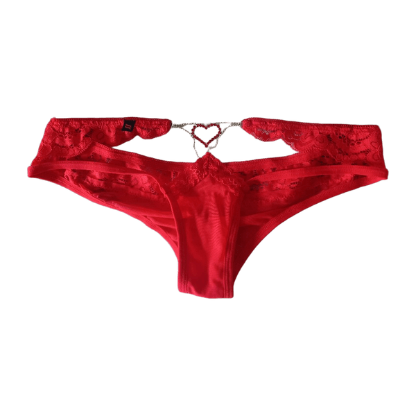 Punaiset pitsiset stringit S