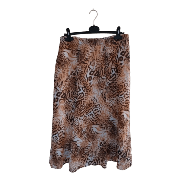 Leopardo rašto midi sijonas