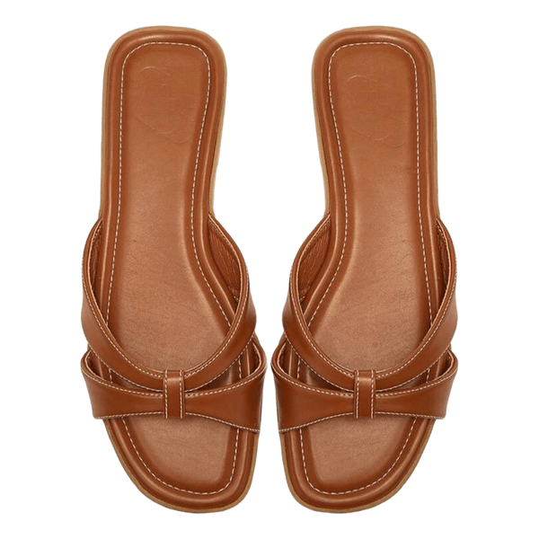 Brune flade sandaler