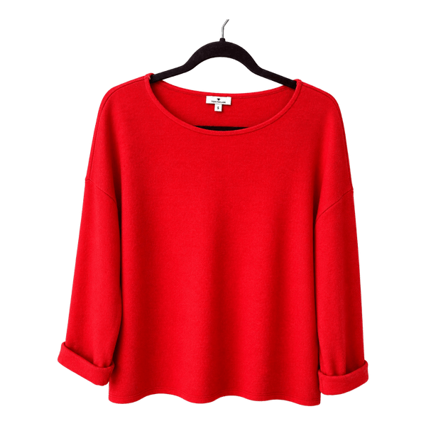 Red knitted sweater