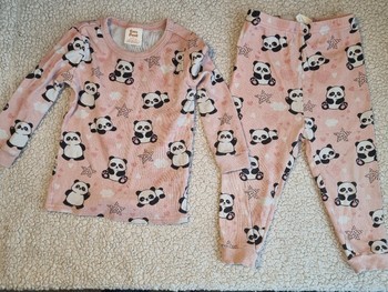 Pink panda print pyjamas