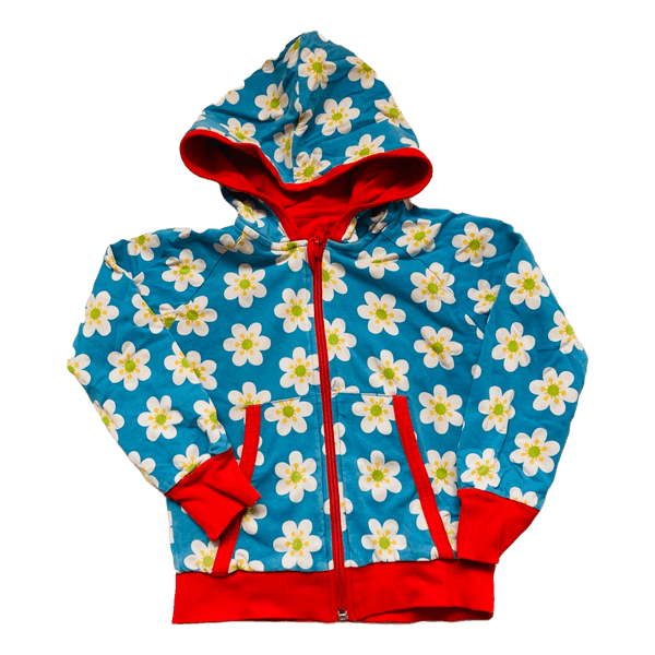 Maxomorra reversible Floral zip hoodie size 110/116