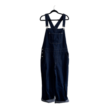 Dark blue denim overalls