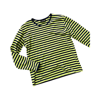 Marimekko keltavihreä raidallinen paita
