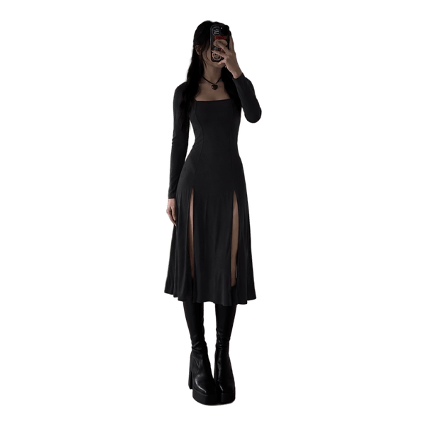 Sinsay long sleeve slit dress