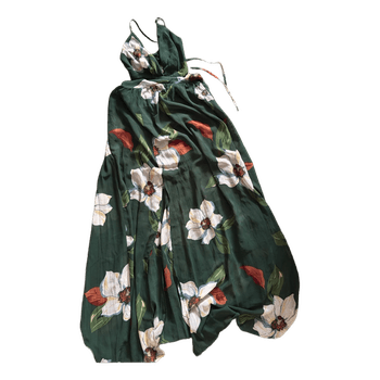 Green floral maxi dress