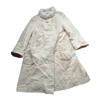 Beige faux fur coat boströms 