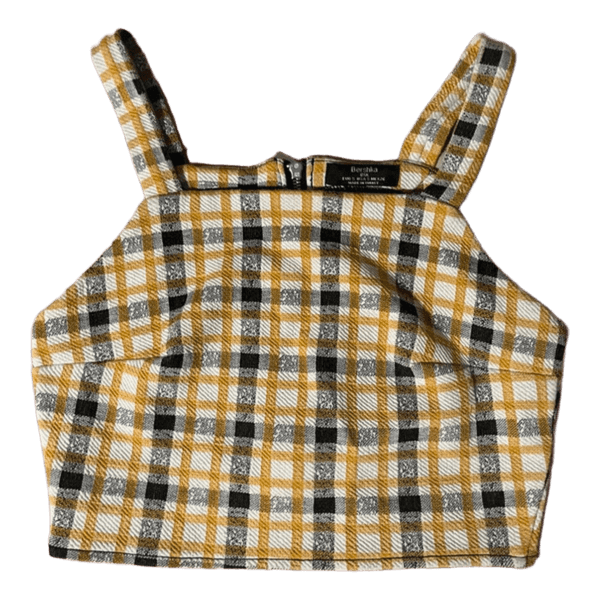 Bershka plaid crop top