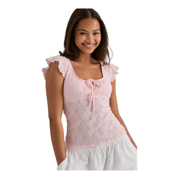Rosa broderie anglaise-topp