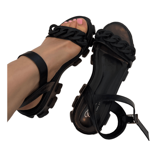 Black chunky sandals
