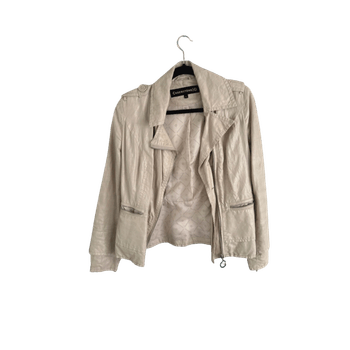 Beige faux leather jacket