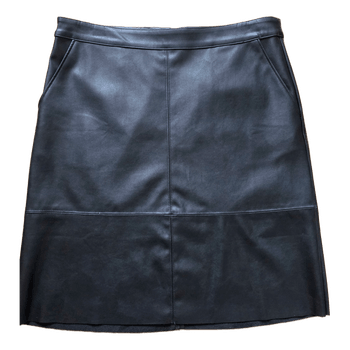 Black faux leather skirt