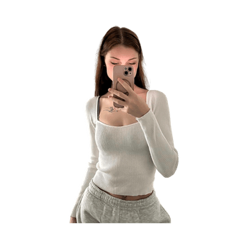 Valkoinen ribbineulepaita