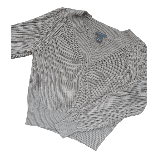 Beige knitted v-neck sweater