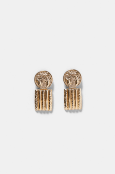 Engraved medallion earrings