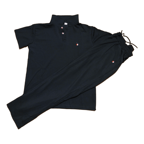 Black polo and trousers set