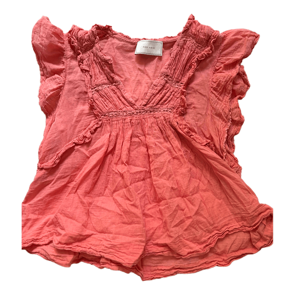 Pink top med flæser
