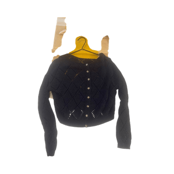 Black knitted button cardigan