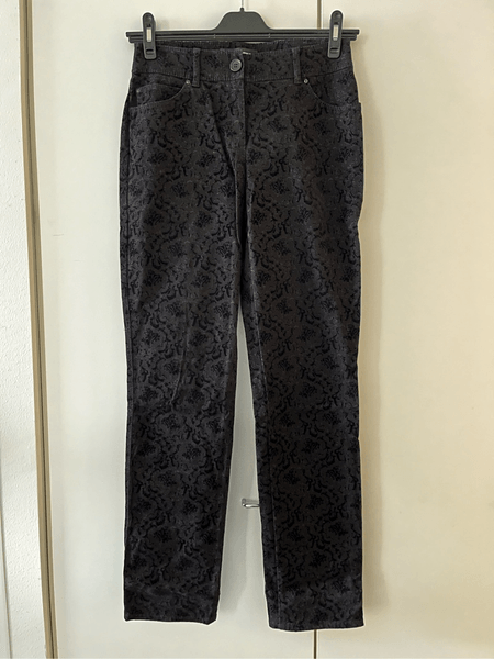 Velvet patterned straight jeans