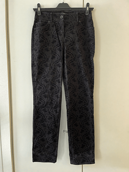 Velvet patterned straight jeans