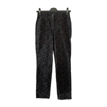 Velvet patterned straight jeans