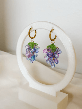Violet grape earrings