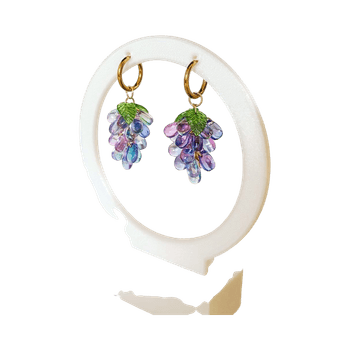Violet grape earrings