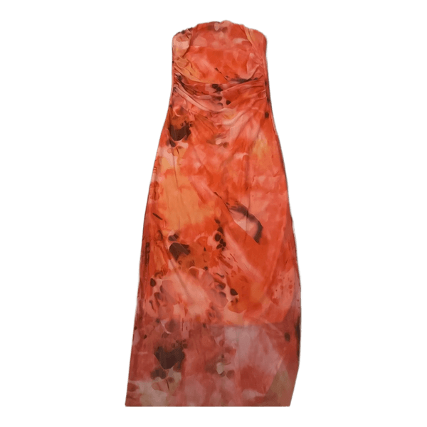 Orange mønstret kjole
