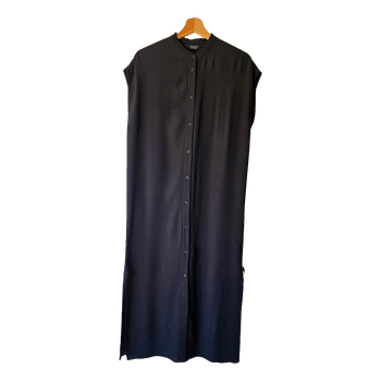 & Other Stories Black Button-Down Midi Dress - 90s Minimalist - Size 38