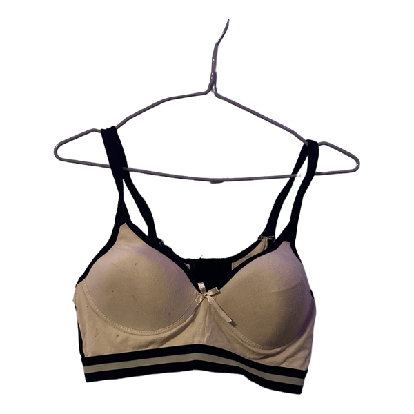 Beige black trim bralette