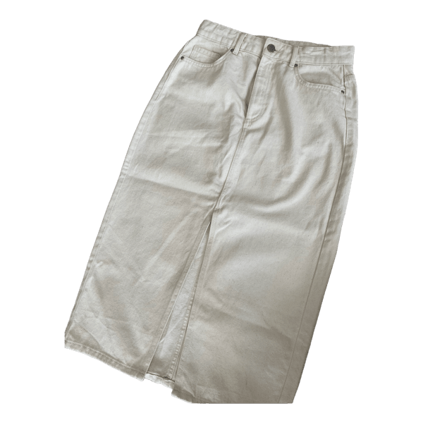 Hvid denimnederdel