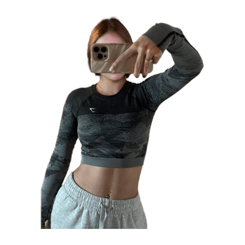 Cropped long sleeve workout top
