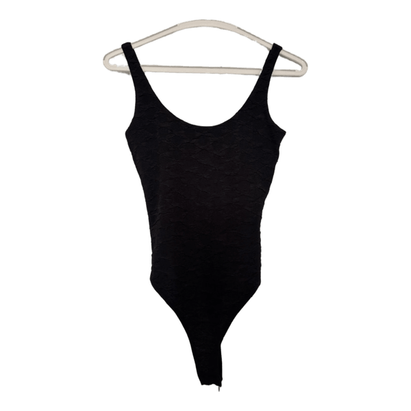 Black textured bodysuit