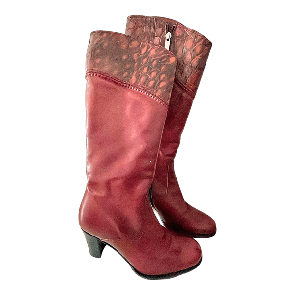 Burgundy leather boots - Angela Falconi