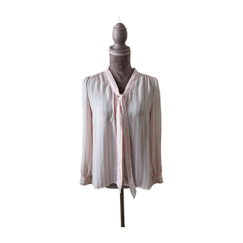 Pink white striped blouse