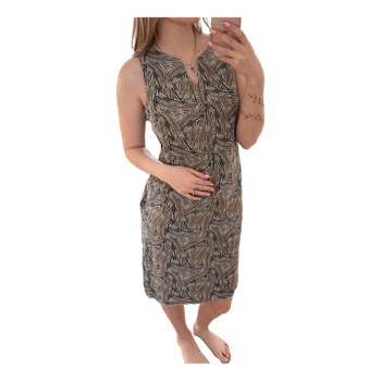 Beige pattern sleeveless dress