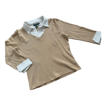 Beige collared Ralph Lauren sweater