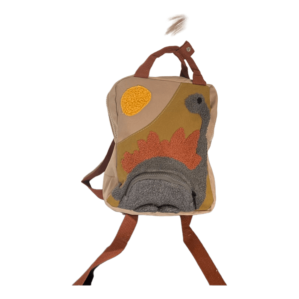 Childrens dinosaur beige backpack