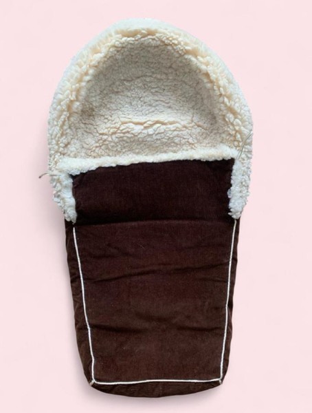 Brown baby stroller footmuff