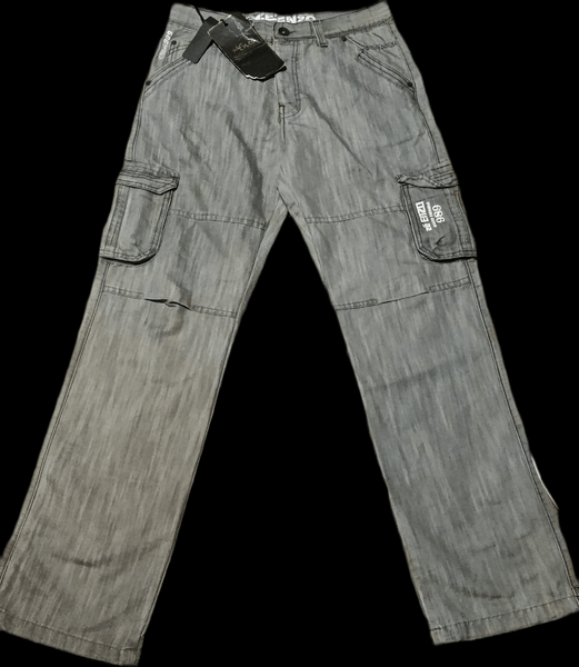 Ze Enzo 989 Grey Cargo Jeans – Utility Style – W30