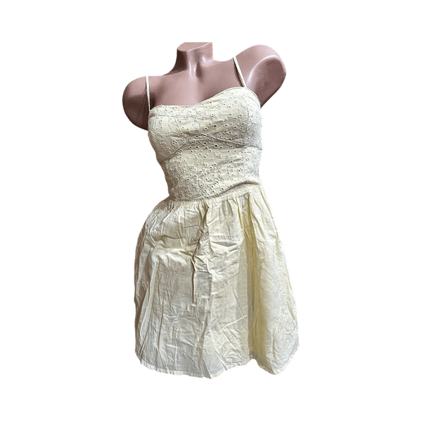 Beige embroidered summer dress