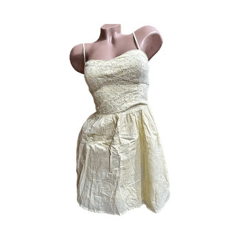 Beige embroidered summer dress